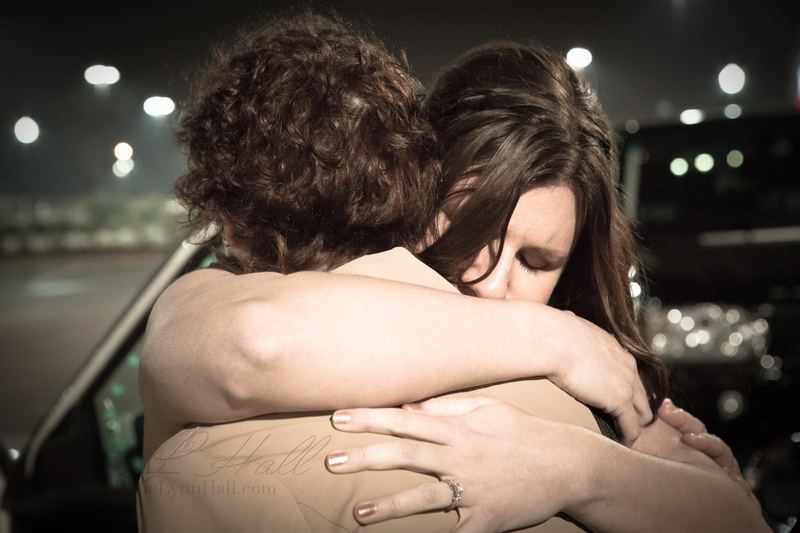 Mother and daughter embracing on the wedding night